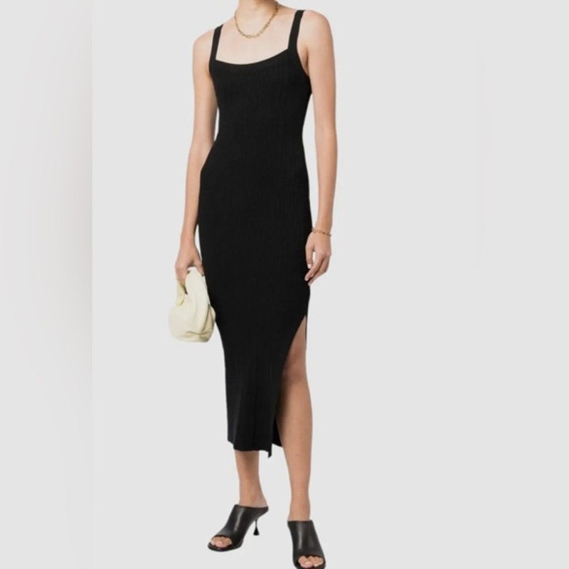 Anna Quan Winnie Dress Black Thick Knit Ribbed Sleeveless Maxi Us 2 Au 6 Nwt